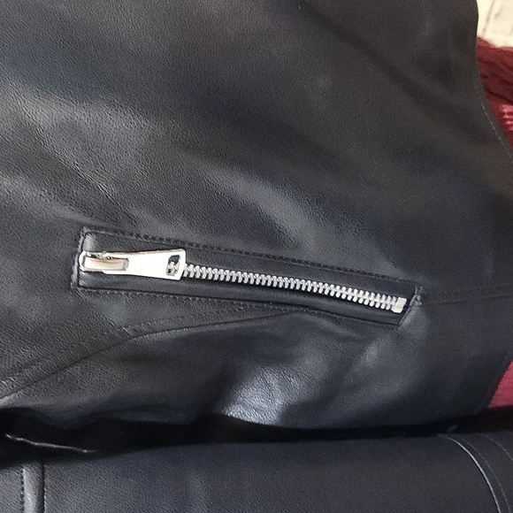 7 for all mankind Faux Leather Jacket SZ L - Picture 5 of 11